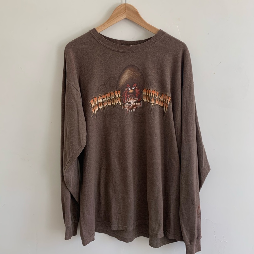 Harley-Davidson Brown Long Sleeve Graphic Tee